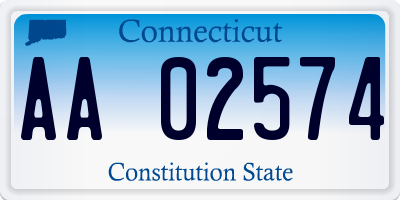 CT license plate AA02574