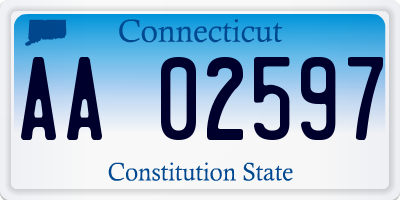CT license plate AA02597