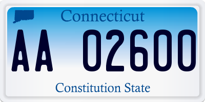 CT license plate AA02600