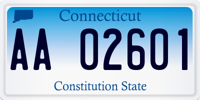 CT license plate AA02601