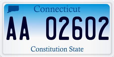 CT license plate AA02602
