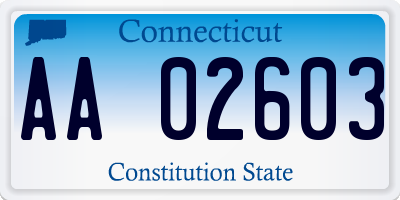 CT license plate AA02603