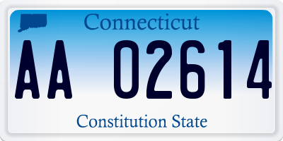 CT license plate AA02614