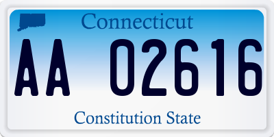 CT license plate AA02616