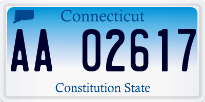 CT license plate AA02617