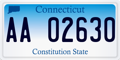 CT license plate AA02630