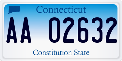 CT license plate AA02632