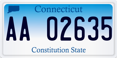 CT license plate AA02635