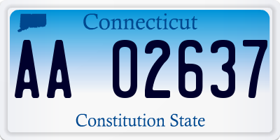 CT license plate AA02637