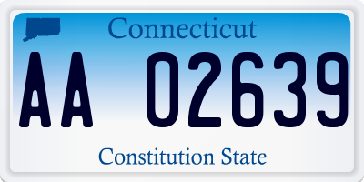 CT license plate AA02639