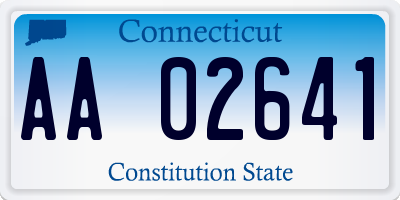 CT license plate AA02641