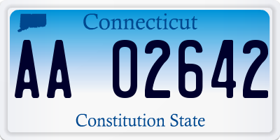 CT license plate AA02642