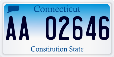 CT license plate AA02646