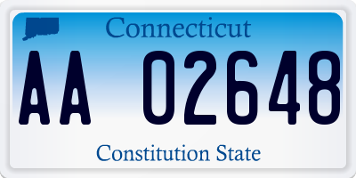 CT license plate AA02648