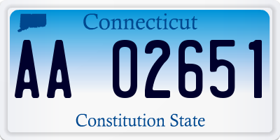 CT license plate AA02651
