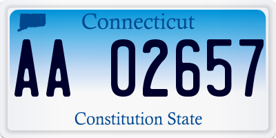 CT license plate AA02657