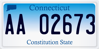 CT license plate AA02673
