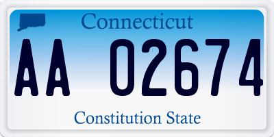 CT license plate AA02674