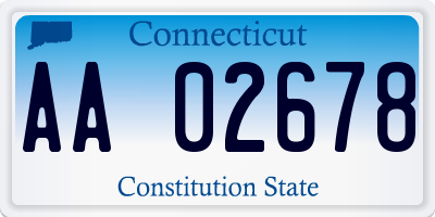 CT license plate AA02678