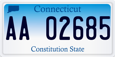 CT license plate AA02685