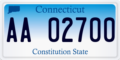 CT license plate AA02700