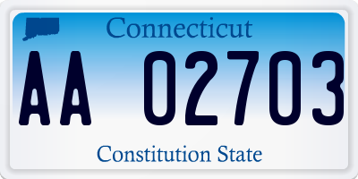 CT license plate AA02703