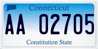 CT license plate AA02705