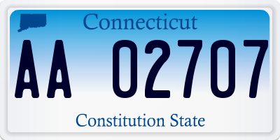 CT license plate AA02707