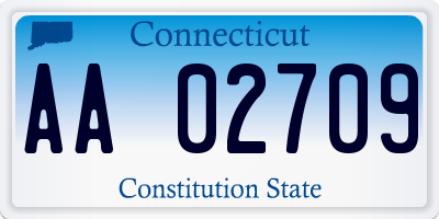 CT license plate AA02709