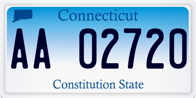 CT license plate AA02720