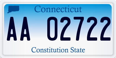 CT license plate AA02722