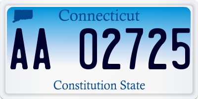 CT license plate AA02725