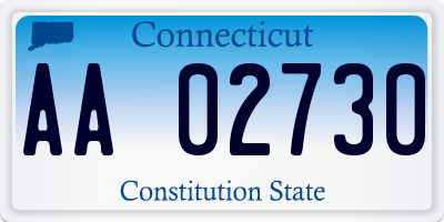 CT license plate AA02730