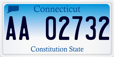 CT license plate AA02732