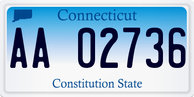 CT license plate AA02736