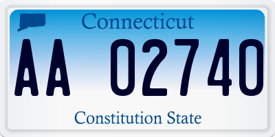 CT license plate AA02740