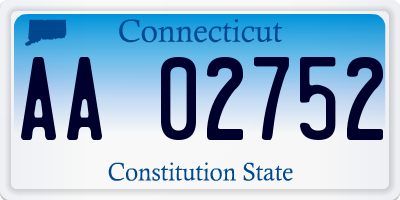 CT license plate AA02752