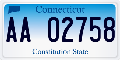 CT license plate AA02758