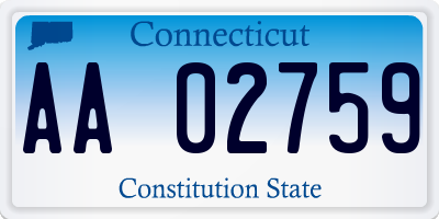 CT license plate AA02759