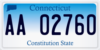 CT license plate AA02760