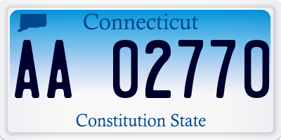 CT license plate AA02770
