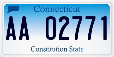 CT license plate AA02771