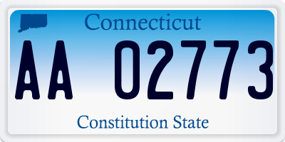 CT license plate AA02773