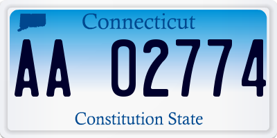 CT license plate AA02774