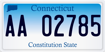 CT license plate AA02785
