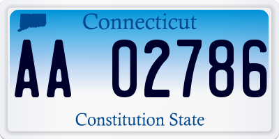 CT license plate AA02786