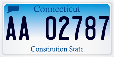 CT license plate AA02787