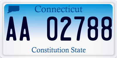 CT license plate AA02788