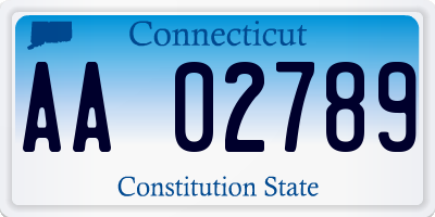 CT license plate AA02789