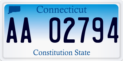 CT license plate AA02794